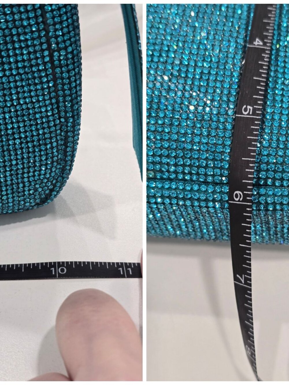 Poster Grl ✦ Aqua Rhinestone Shoulder Bag ✦ Adjustable Belt Strap Sparkling NWT - Picture 11 of 13